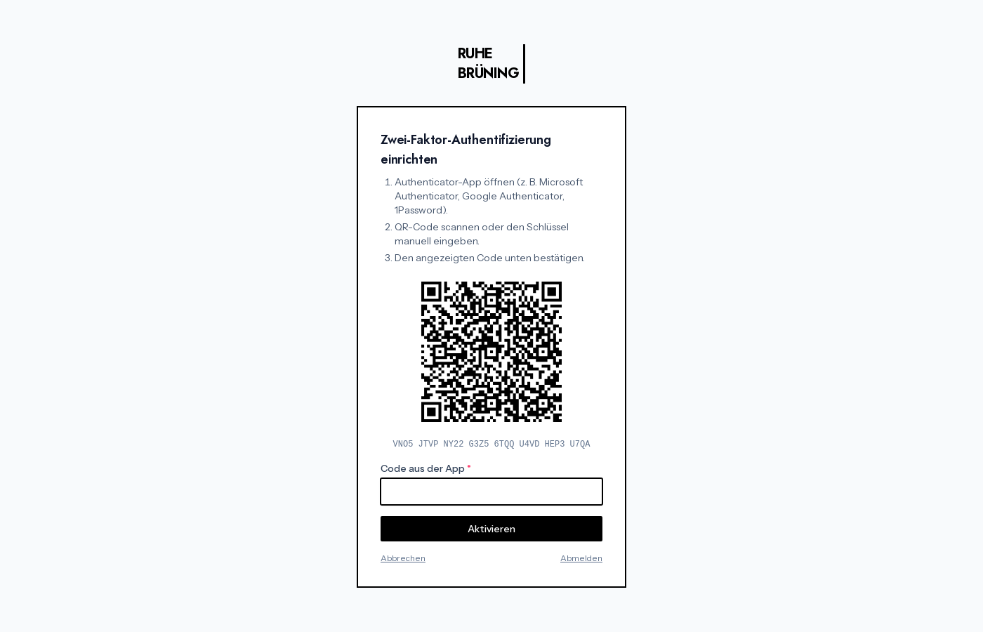 2FA einrichten