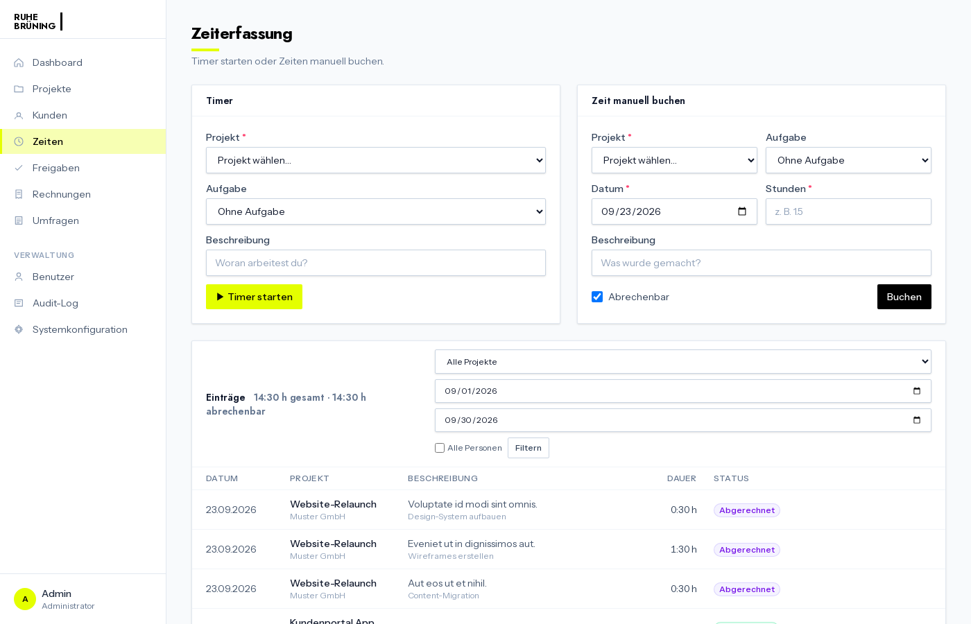 Zeiterfassung